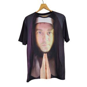 Male Nun Praying Hands Graphic T-Shirt YOSHIRTS Size XXL